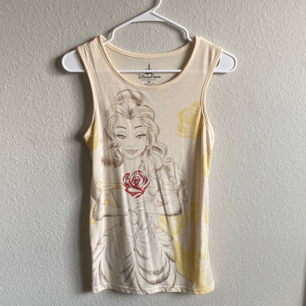 Disney Cream Yellow Princess Graphic Tank Top